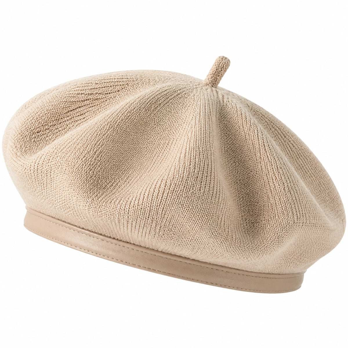 Boina de punto beige - talla única - estilo francés para uso diario