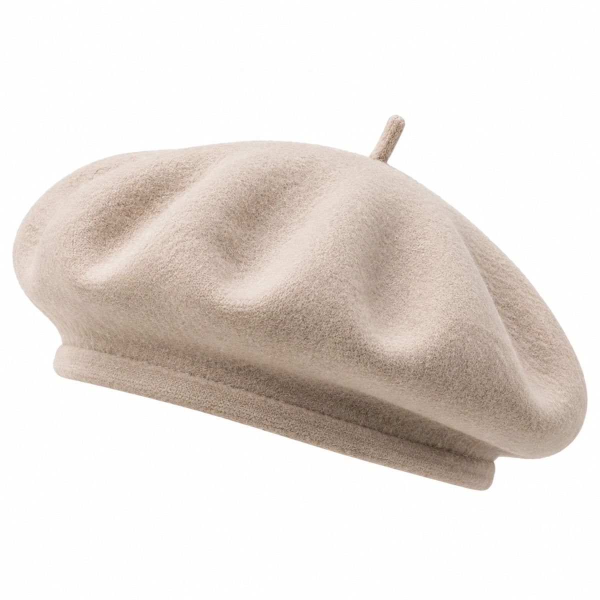 Boina talla única beige de tejido suave - estilo clásico