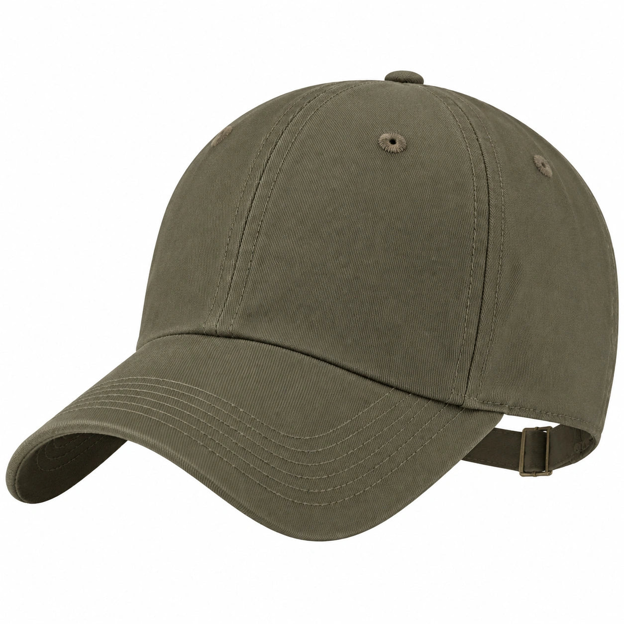 Gorra de béisbol talla única de algodón verde oliva ajustable para uso diario