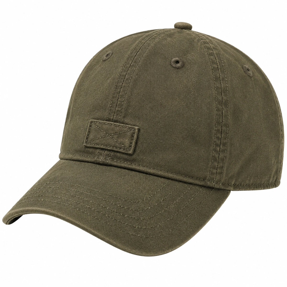 Gorra de béisbol talla única de algodón verde oliva con visera curva para uso diario