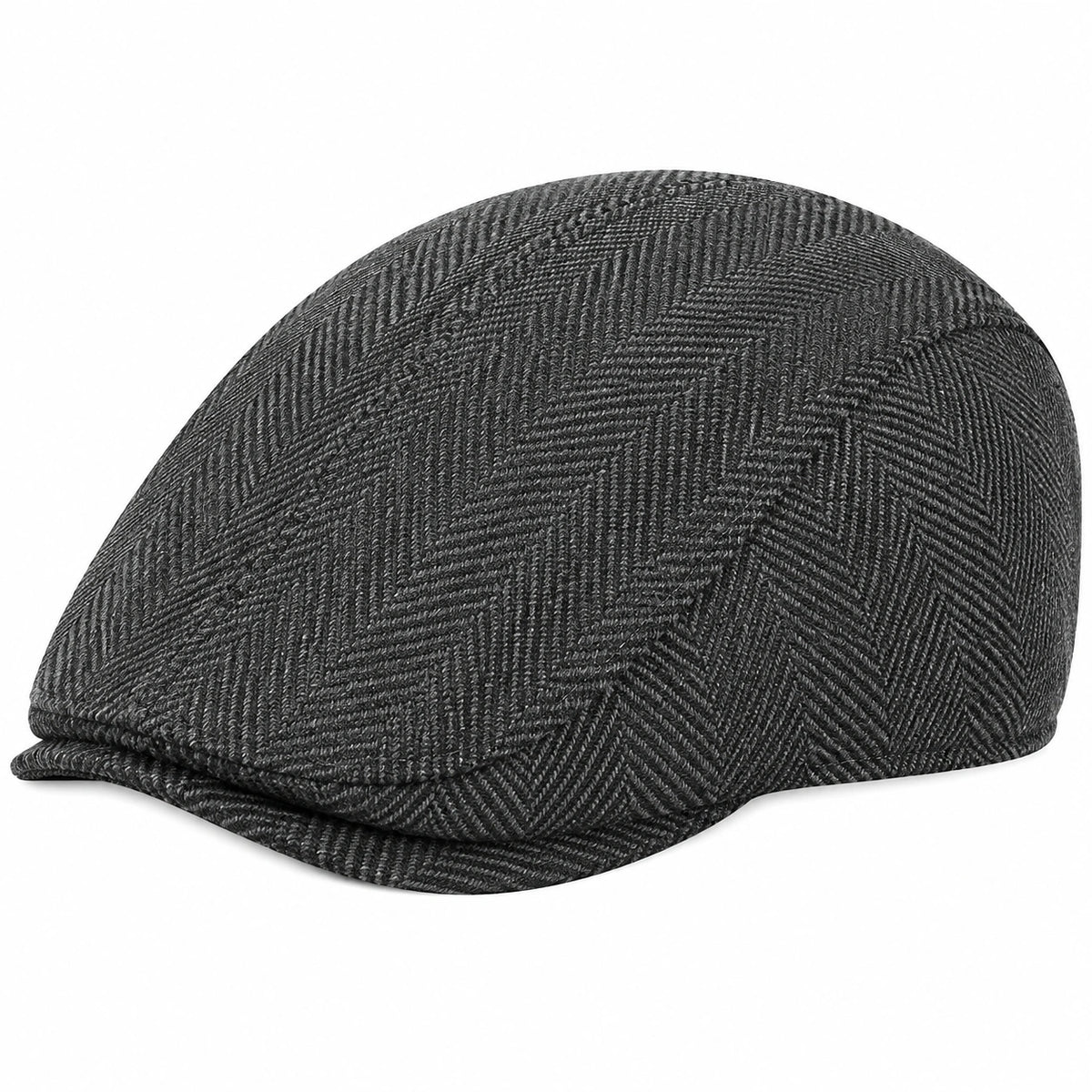 Gorra plana unisex talla única de tejido gris oscuro con espiga estilo clásico
