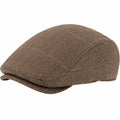 Gorra plana talla única de tejido marrón con estampado de espiga para uso diario