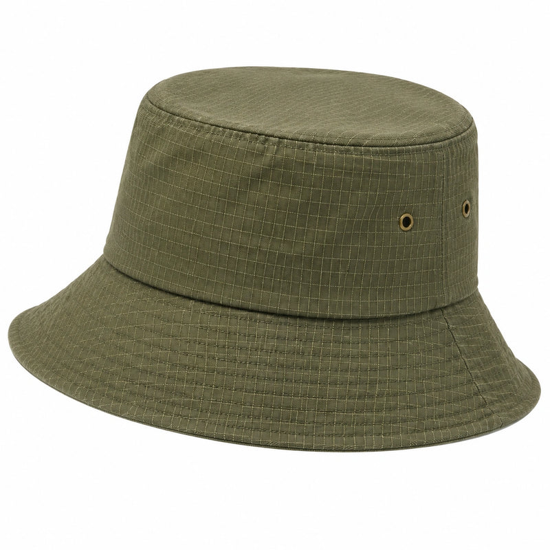 Sombrero de pescador talla única de tejido verde oliva con ala ancha para uso diario