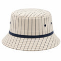 Sombrero de pescador talla única de tejido beige y azul marino a rayas para uso diario