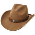 Sombrero vaquero talla única marrón de ala ancha estilo western