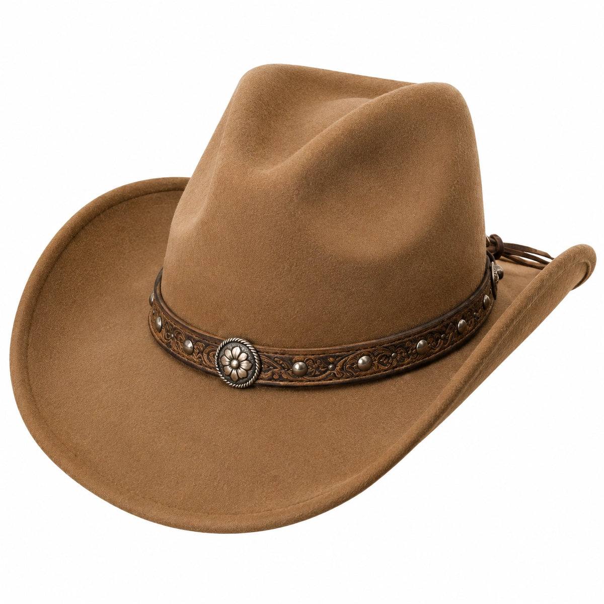 Sombrero vaquero talla única marrón de ala ancha estilo western