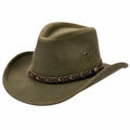 Sombrero vaquero talla única verde oliva con acabado tipo ante para uso diario