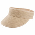 Visera de talla única en fibra trenzada beige con diseño abierto para protección solar