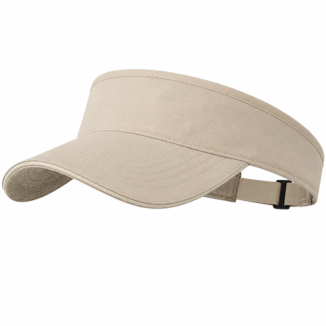 Visera de talla única beige en tejido textil ajustable para uso diario
