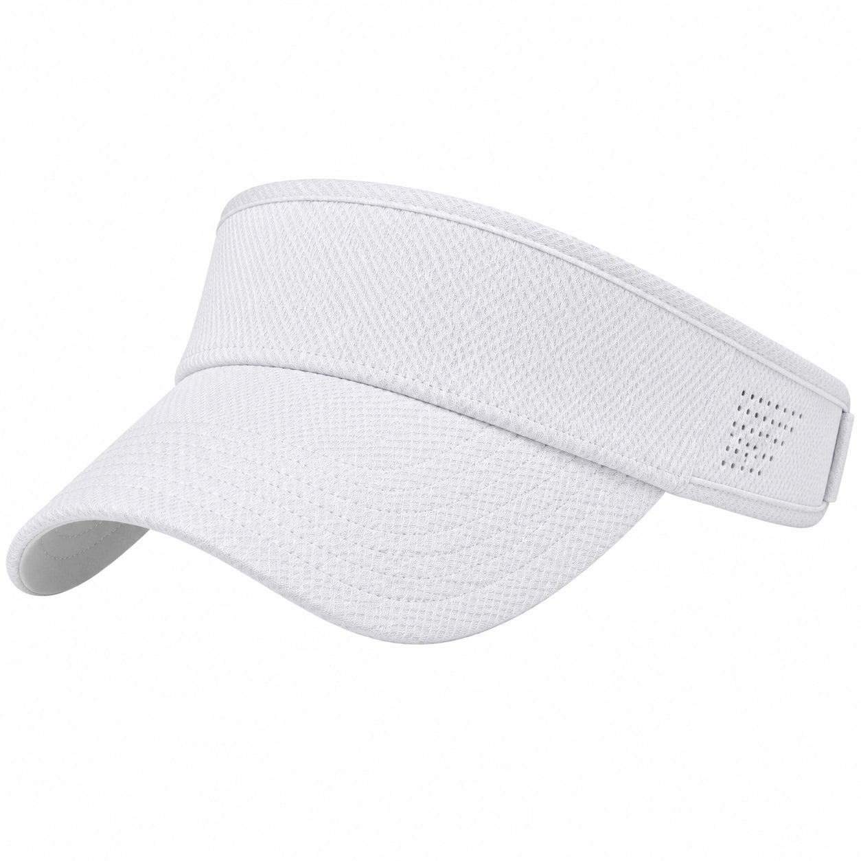 Visera deportiva de talla única blanca de tejido transpirable con ajuste regulable
