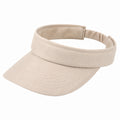 Visera de talla única en tejido beige - ajuste elástico para protección solar